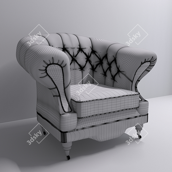 Elegant Vintage Armchair 3D model image 5