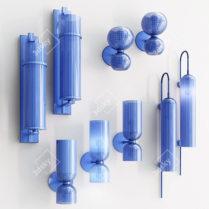 Sleek Wall Glass Lighting 3D model image 2