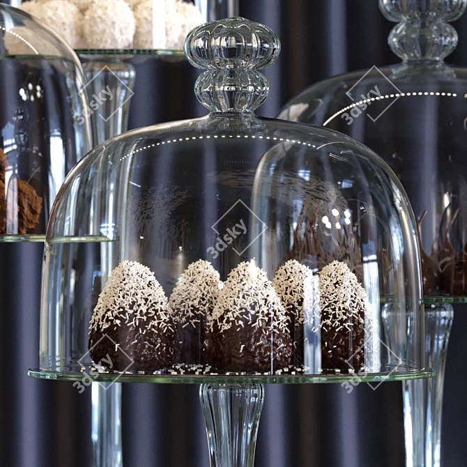 Elegant Cake Holder Set 3D model image 4