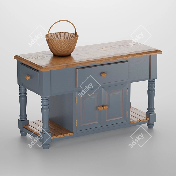 Vintage Kitchen Island Vivien 3D model image 2