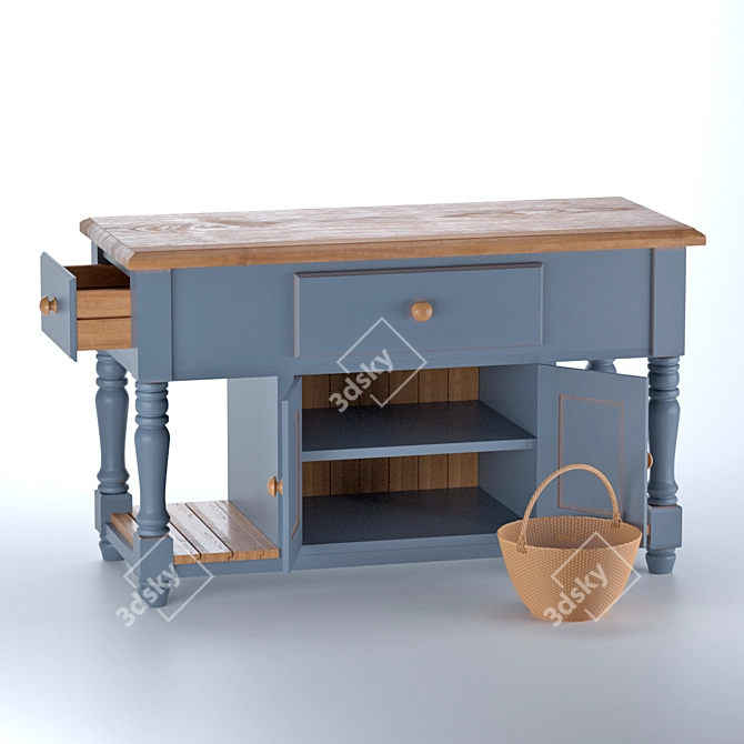 Vintage Kitchen Island Vivien 3D model image 3