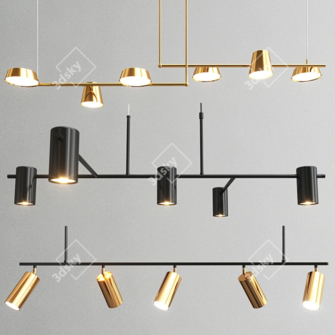 Sleek Linear Lighting Collection 3D model image 1