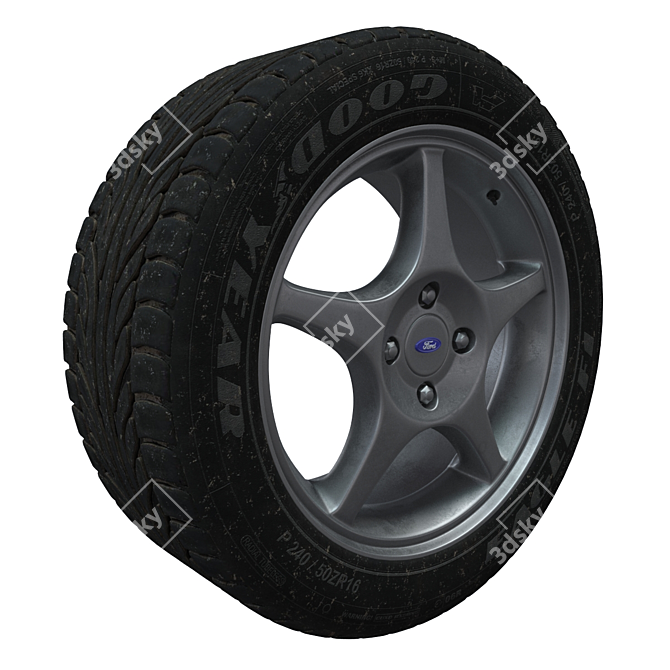 Ford Focus 2003 Wheel: High-Poly PBR Model 3D model image 4