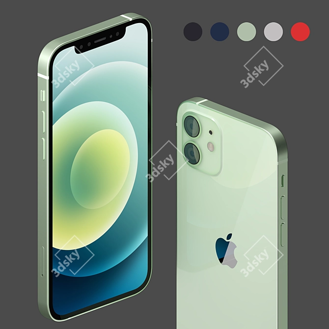 Sleek Apple iPhone 12: Revolutionary Design 3D model image 1