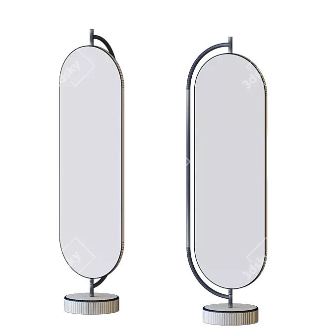 Glamorous Giove: Full-Length Mirror with Brass Base 3D model image 3