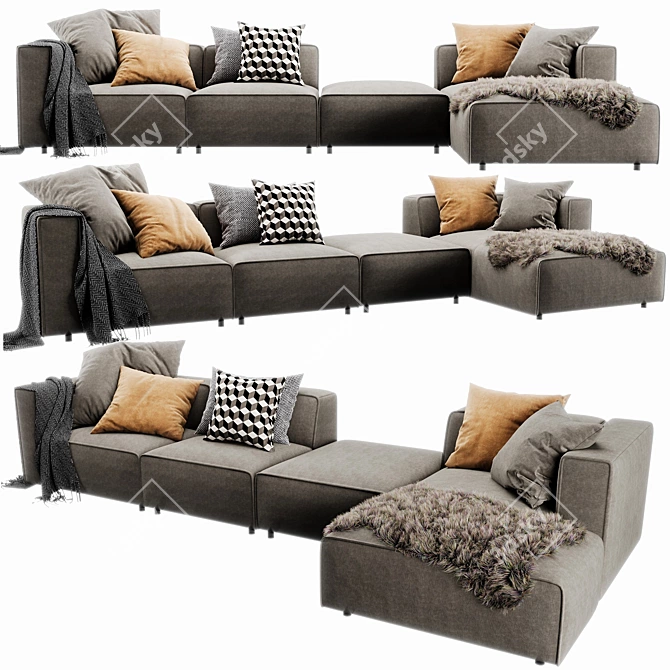 BoConcept Carmo Sectional - Modern Chaise Lounge 3D model image 1