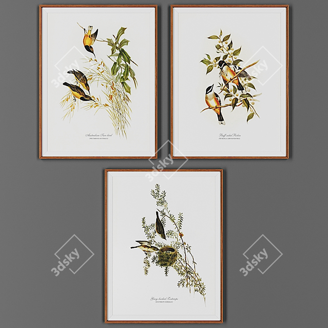 Wooden Frame Art Set - Collection of 3 3D model image 1