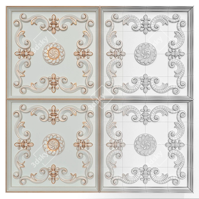 6-Piece Decorative Panels Set 3D model image 5