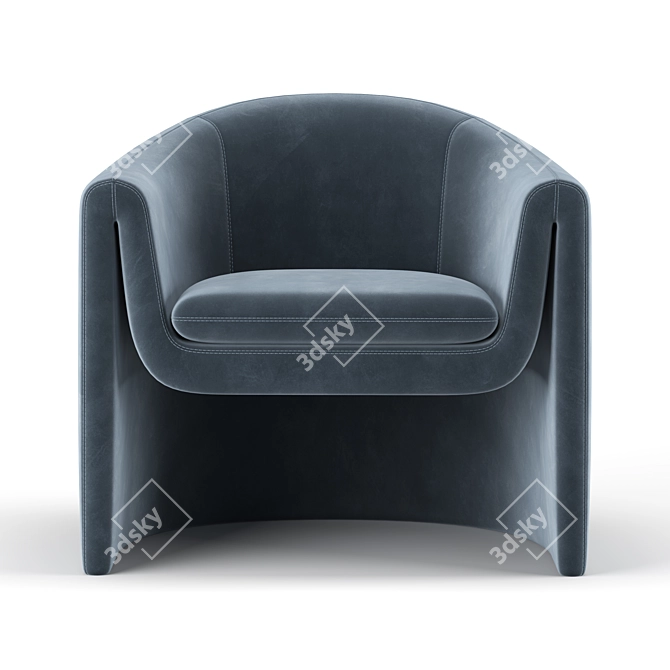 Elegant Linen Chair 3D model image 2