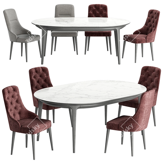 OTTI Chair TABLE: Compact and Stylish 3D model image 1