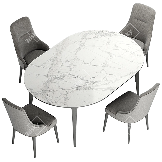 OTTI Chair TABLE: Compact and Stylish 3D model image 4