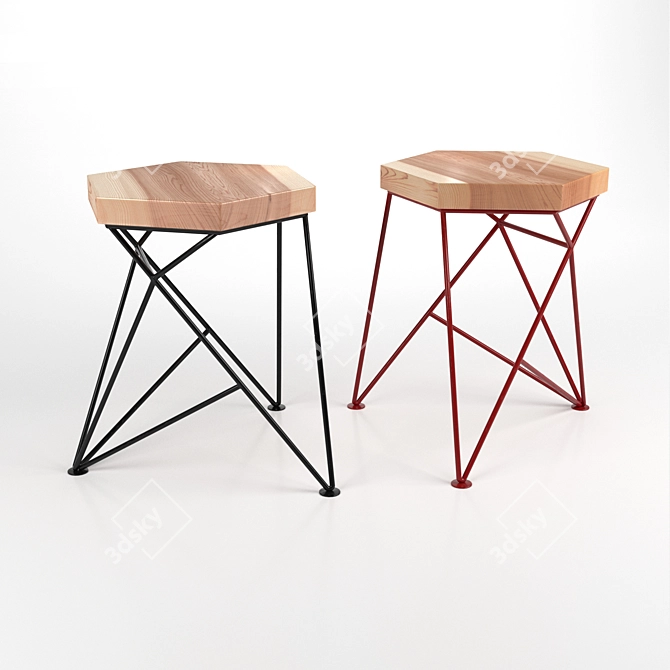 Spike Stool: Modern & Stylish 3D model image 2