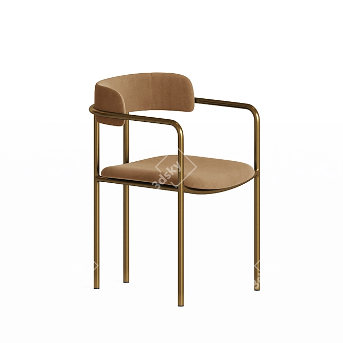 Lenox Velvet Dining Chairs Set 3D model image 3