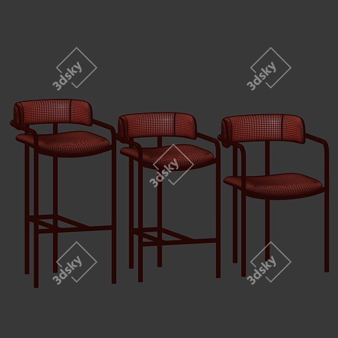 Lenox Velvet Dining Chairs Set 3D model image 4