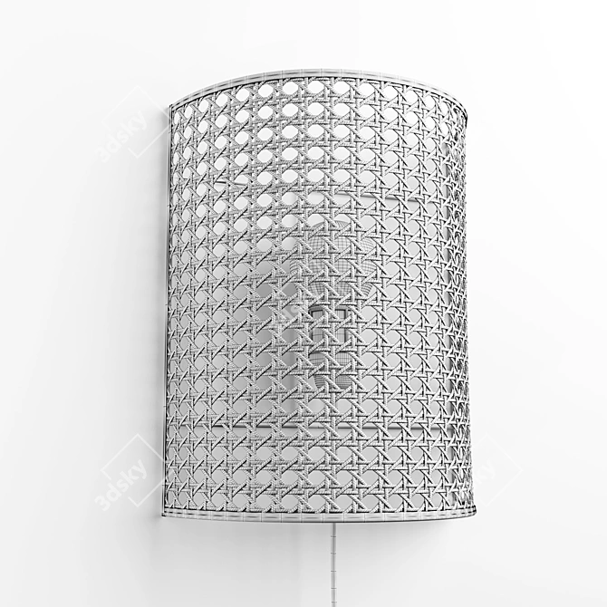 Natural Rattan Wall Lamp DOLKIE 3D model image 3