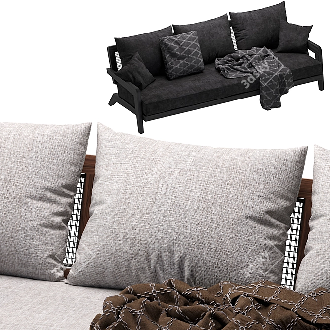 Coco Republic Modern Outdoor Sofa 3D model image 4