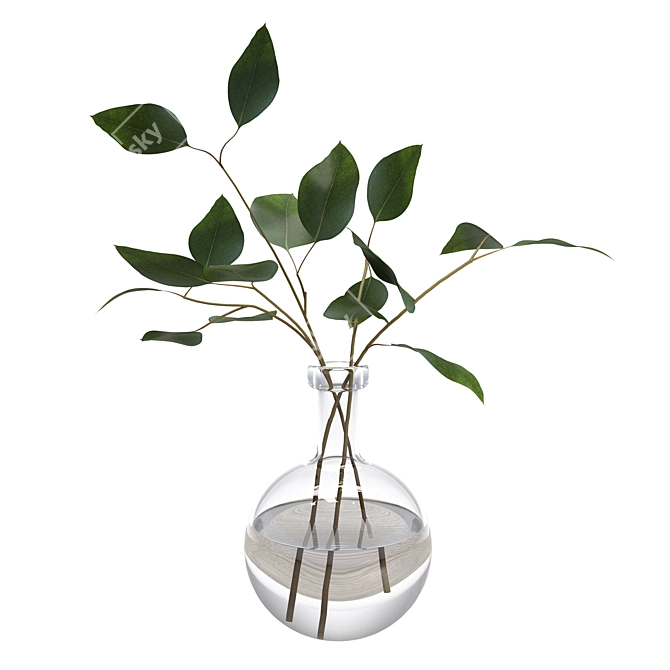 Elegant Branches Vase 3D model image 2
