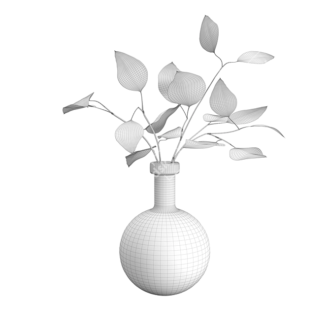 Elegant Branches Vase 3D model image 4