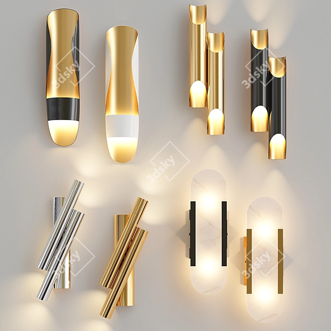 Elegant Collection of Wall Lamps 3D model image 1