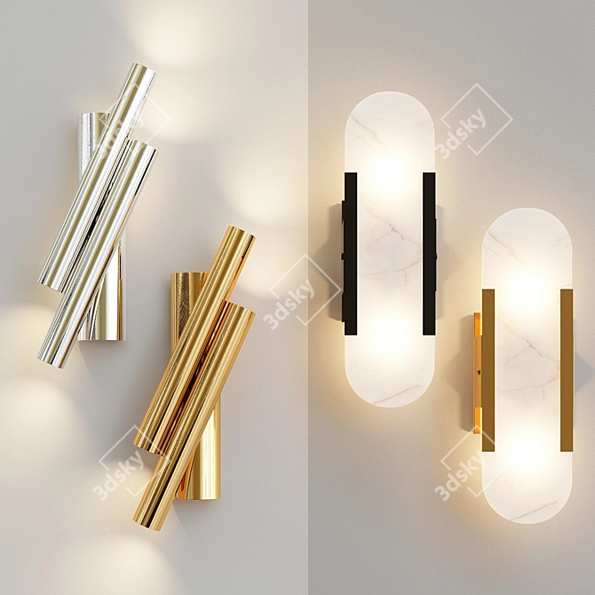 Elegant Collection of Wall Lamps 3D model image 4