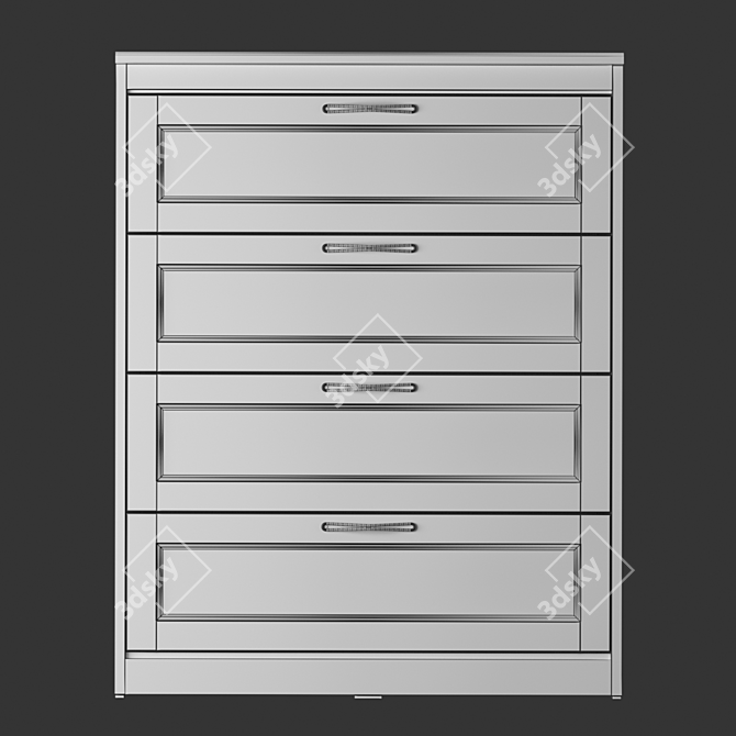 Classic White Chest of Drawers: IKEA SONGESAND 3D model image 3