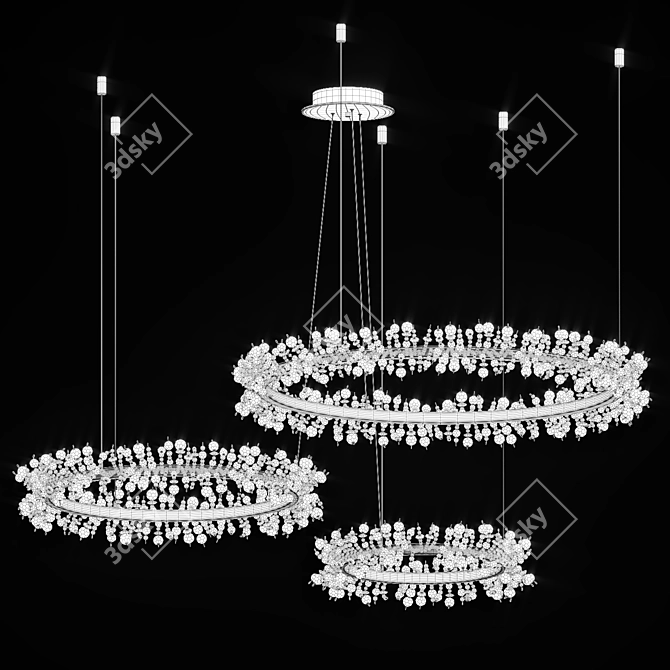 Crystal Bliss Ring Chandelier 3D model image 4