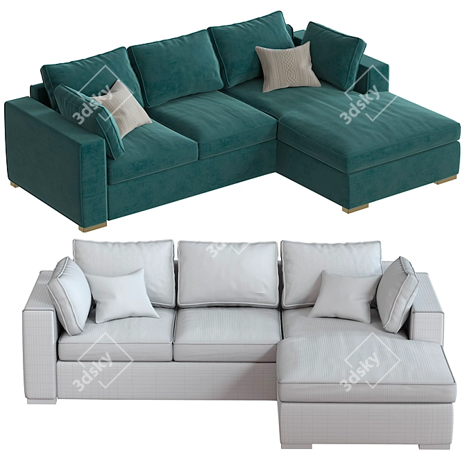 Origami Lion Corner Sofa 3D model image 3
