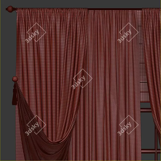 Revamped 3D Curtain 3D model image 3