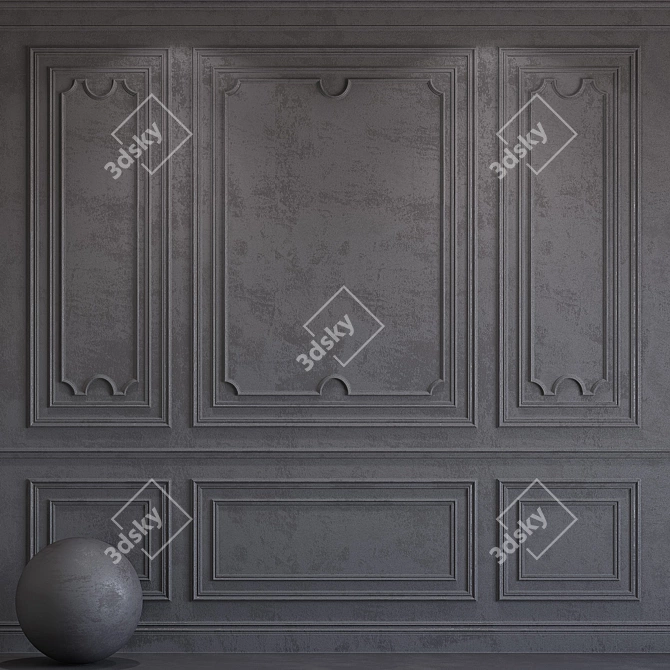 Elegant Plaster Molding 105 3D model image 1
