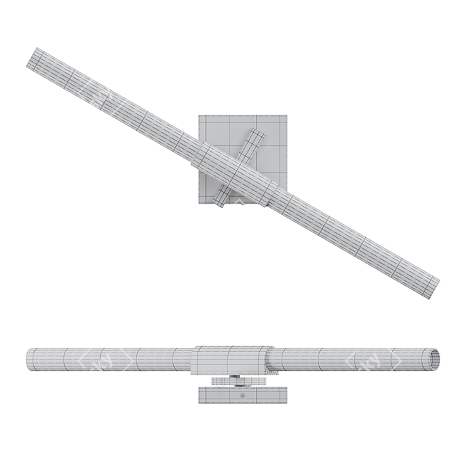 Dual Cylinder Wall Lamp 3D model image 3