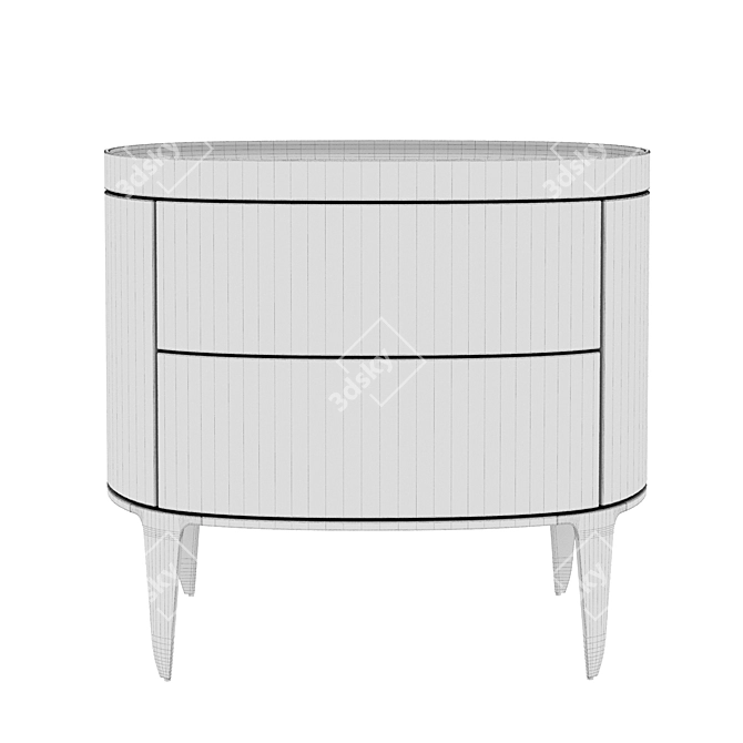Poliform Gentleman Nightstand - Elegant Black and Gold Wood Design 3D model image 4