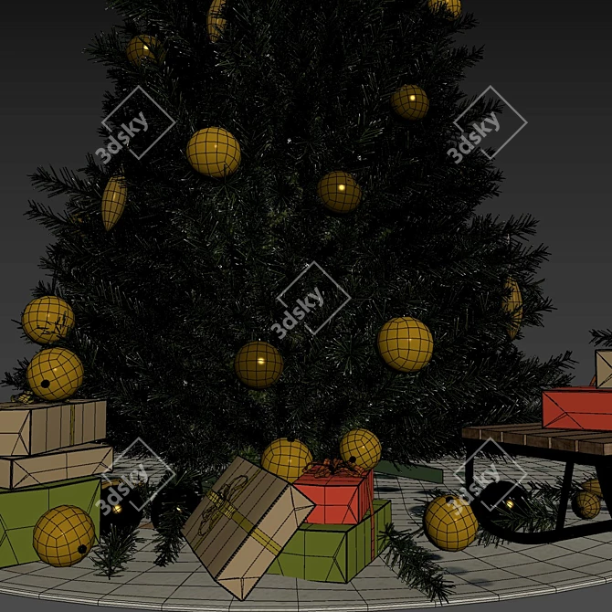  Festive Evergreen Christmas Tree 3D model image 5