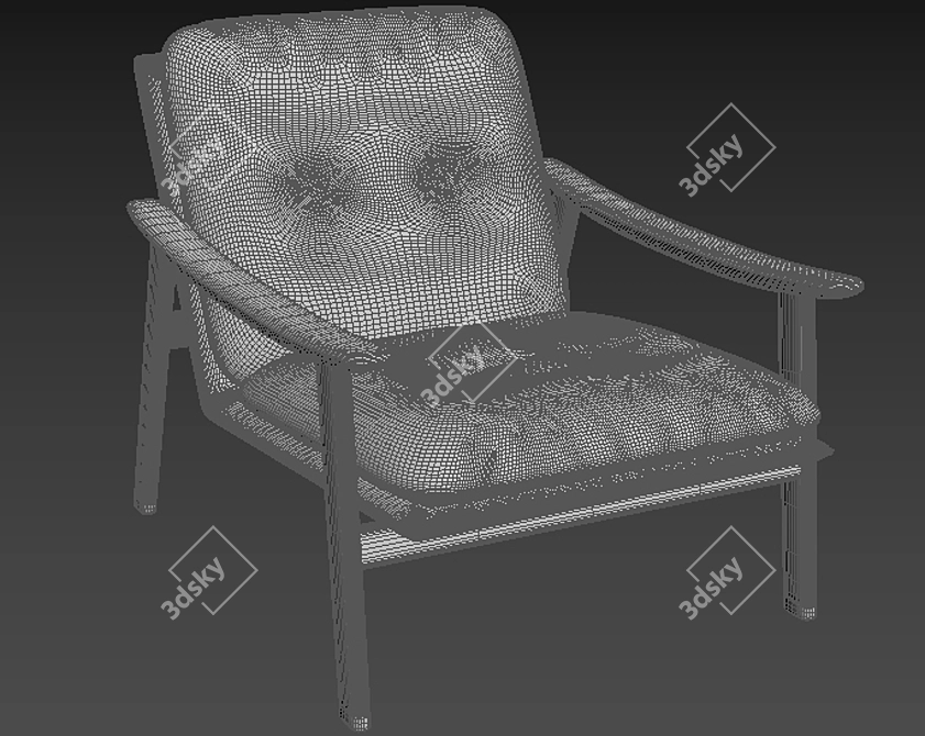 Modern Saddle Hide Accent: FYNN 3D model image 3