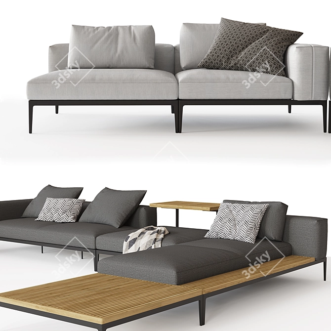 Gloster Grid: Stylish Modular Sofa 3D model image 2