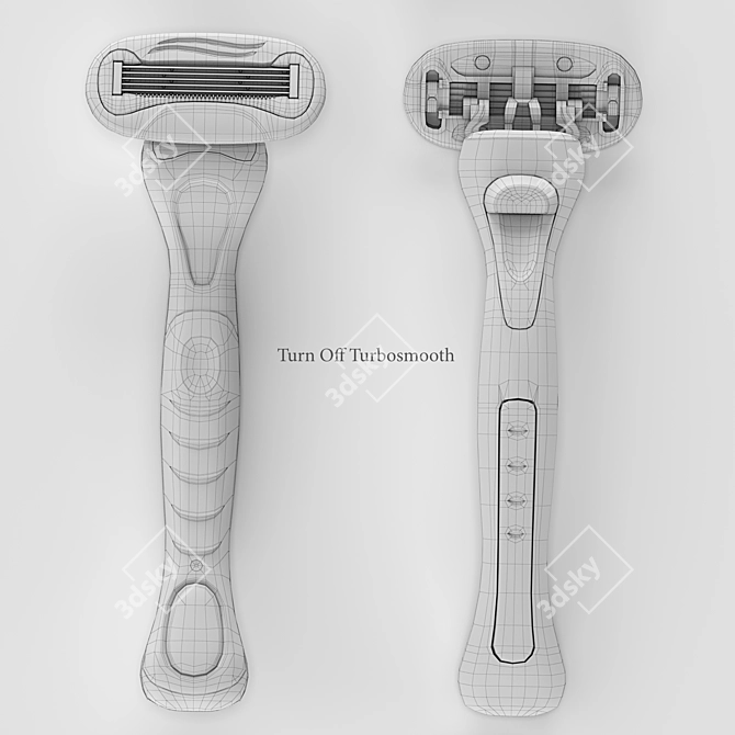 Sleek Custom Razor: Perfect for Personal Styling 3D model image 5