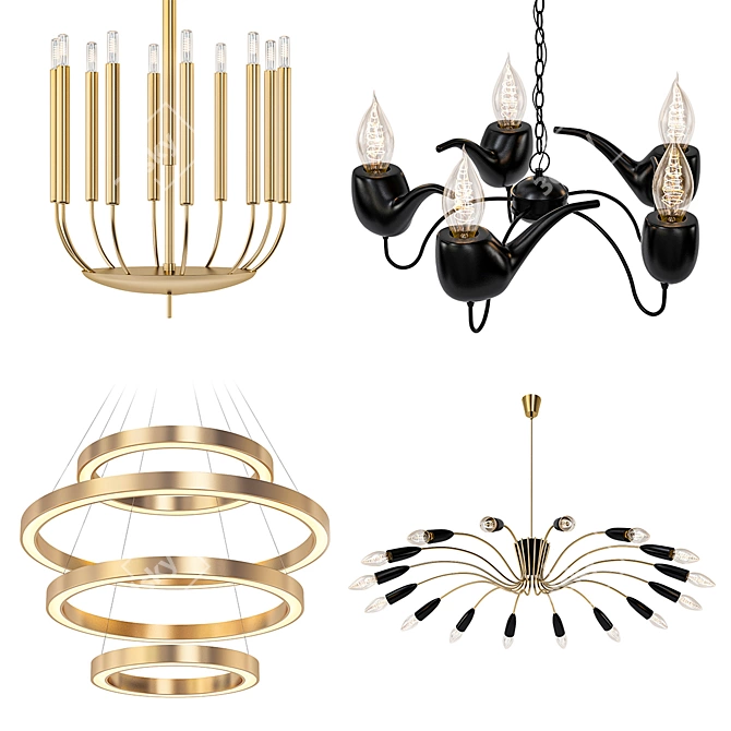 Delightful Suspension Chandelier 3D model image 1