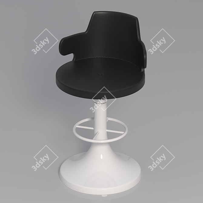 Luxury Leather Barstool 3D model image 1