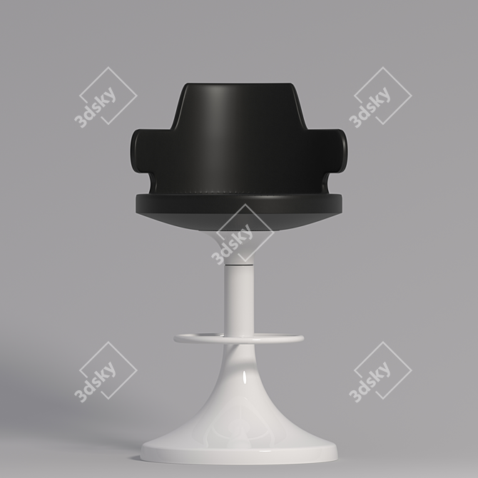 Luxury Leather Barstool 3D model image 2