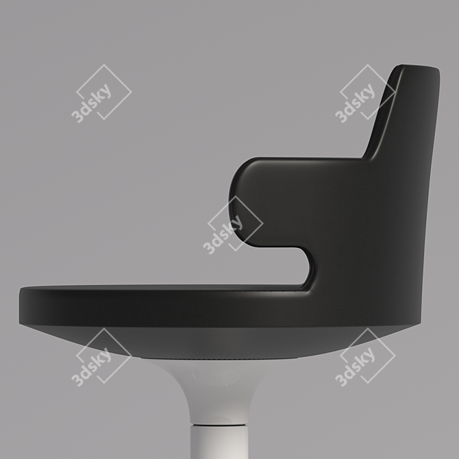 Luxury Leather Barstool 3D model image 5