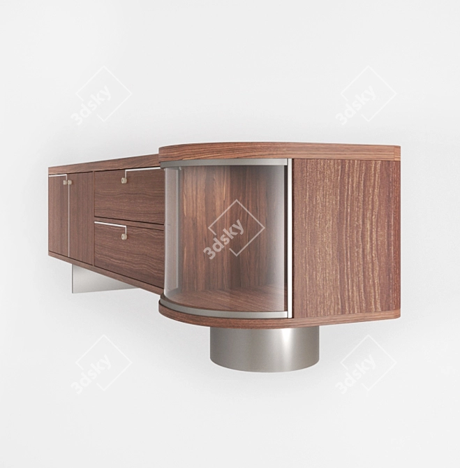 Modern Curbstone with Home Bar Compartment 3D model image 3
