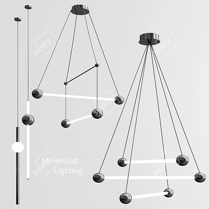 Sleek Lighting Trio: Orion, Pierre, and Ray 3D model image 1