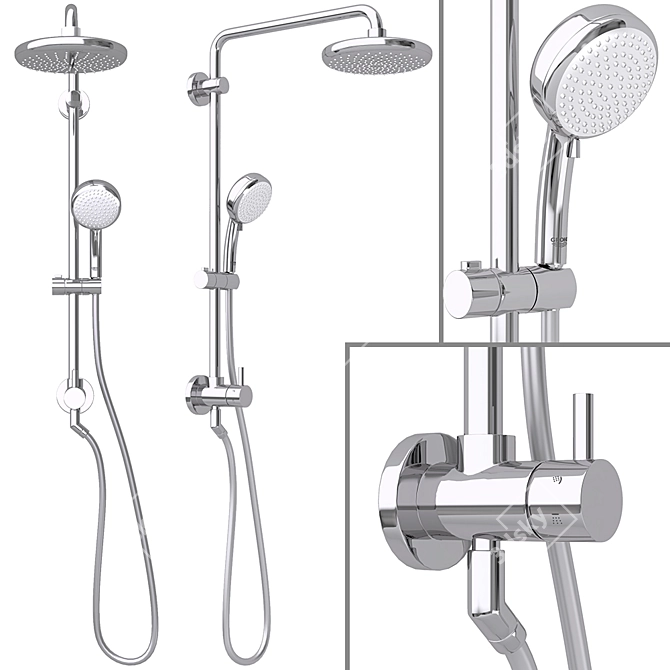 Grohe Retrofit System 210: Ultimate Shower Upgrade 3D model image 1