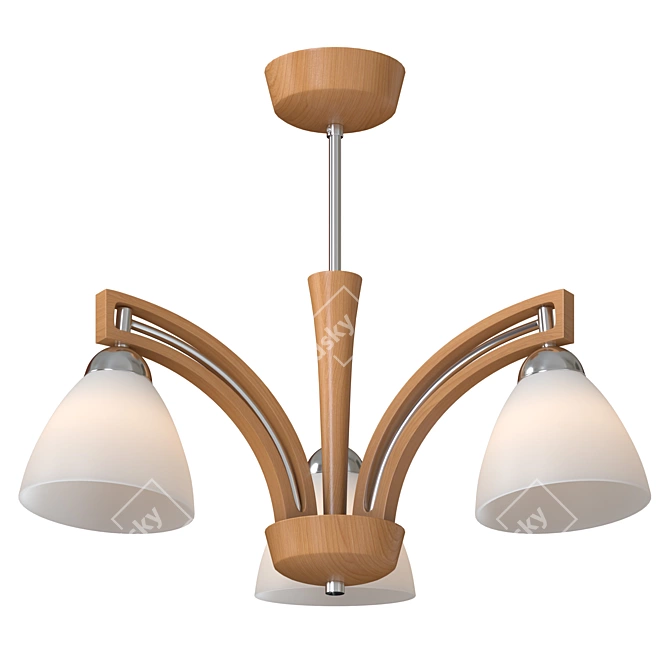 Wenge Modern Ceiling Chandelier 3D model image 4