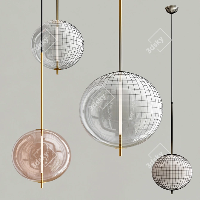 Kandinsky Pendant - 30cm Diameter 3D model image 2