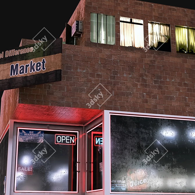 High Detail PBR Building 3D model image 2