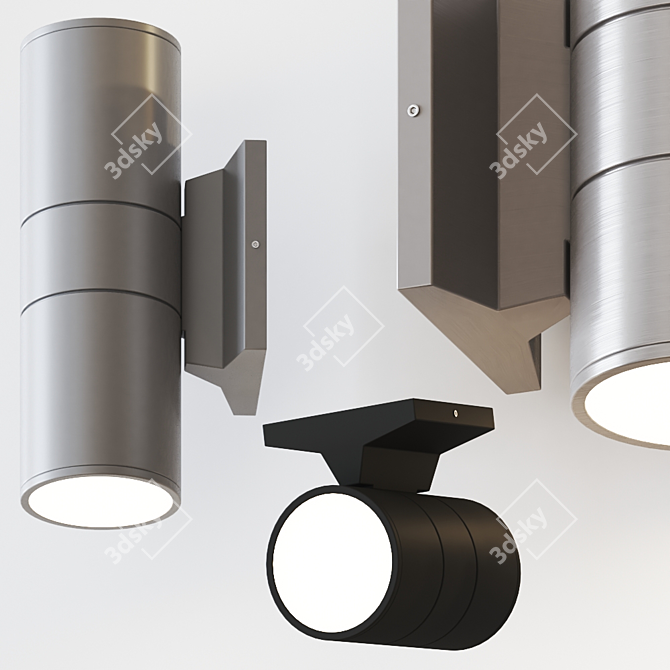 Modern LED Outdoor Wall Sconce 3D model image 2