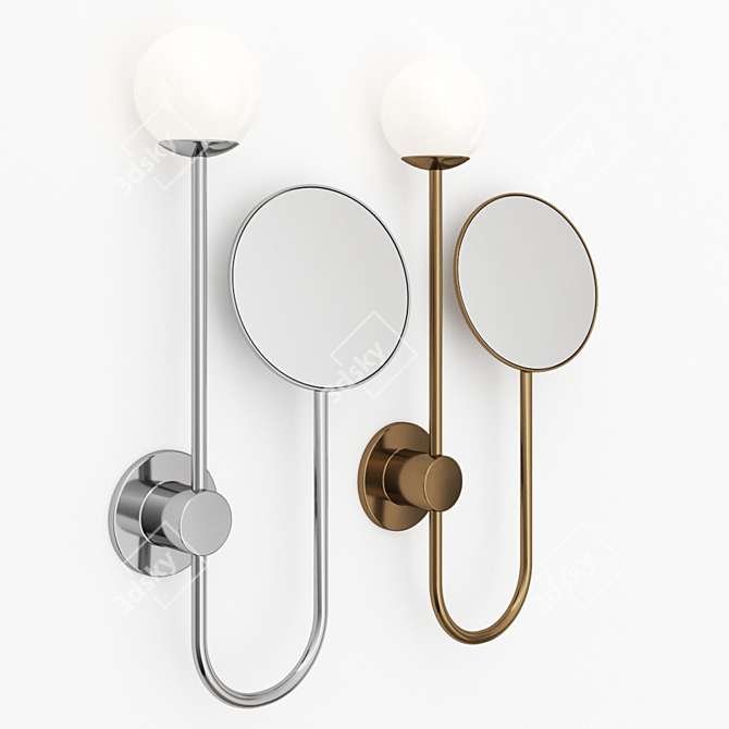 ORB Capsule Wall Lamp: Sleek Metal Design 3D model image 2