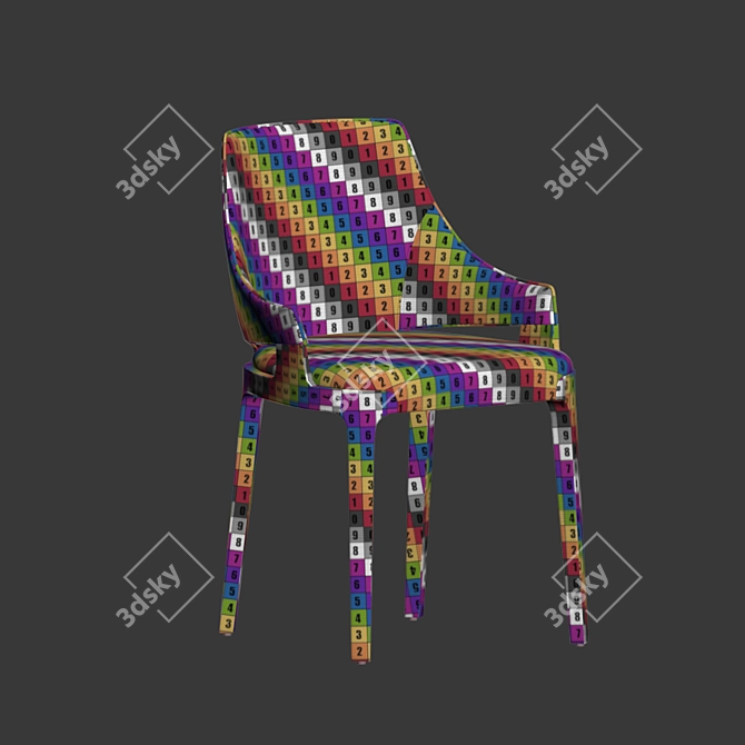 Velvet and Metal Velis Chair 3D model image 5