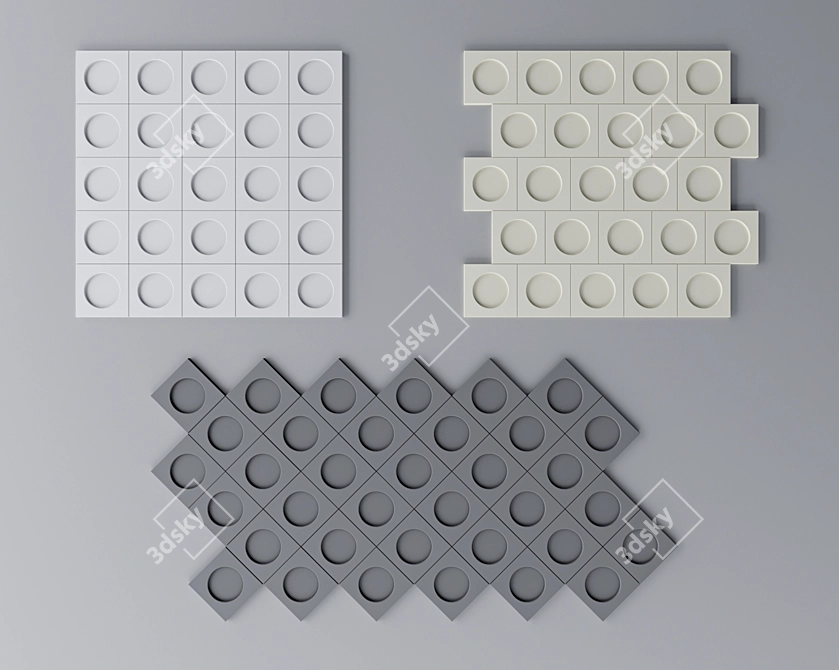 ASHOME 3D Wall Tiles - Customizable Finishes 3D model image 3