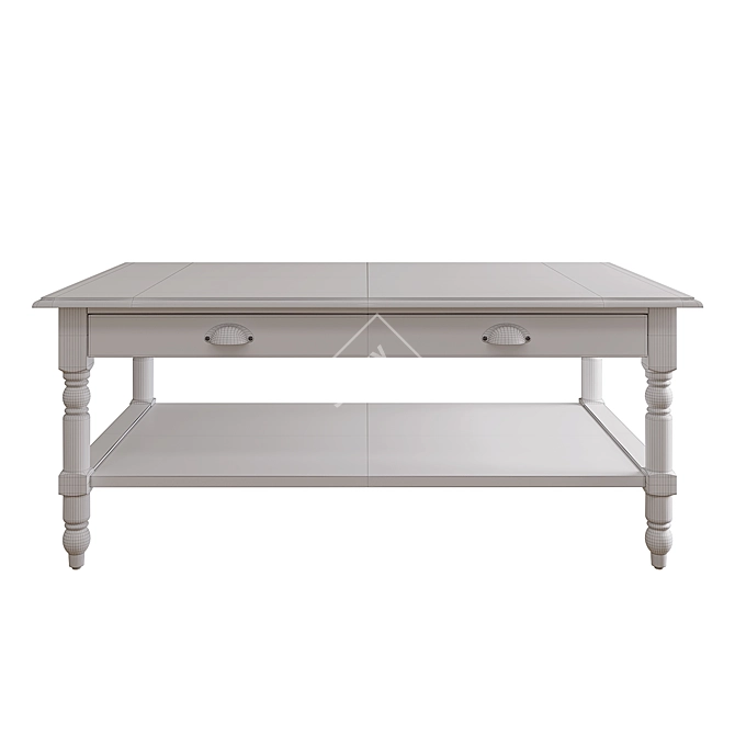 Rustic Pine Coffee Table: Authentic Style with Drawer 3D model image 3